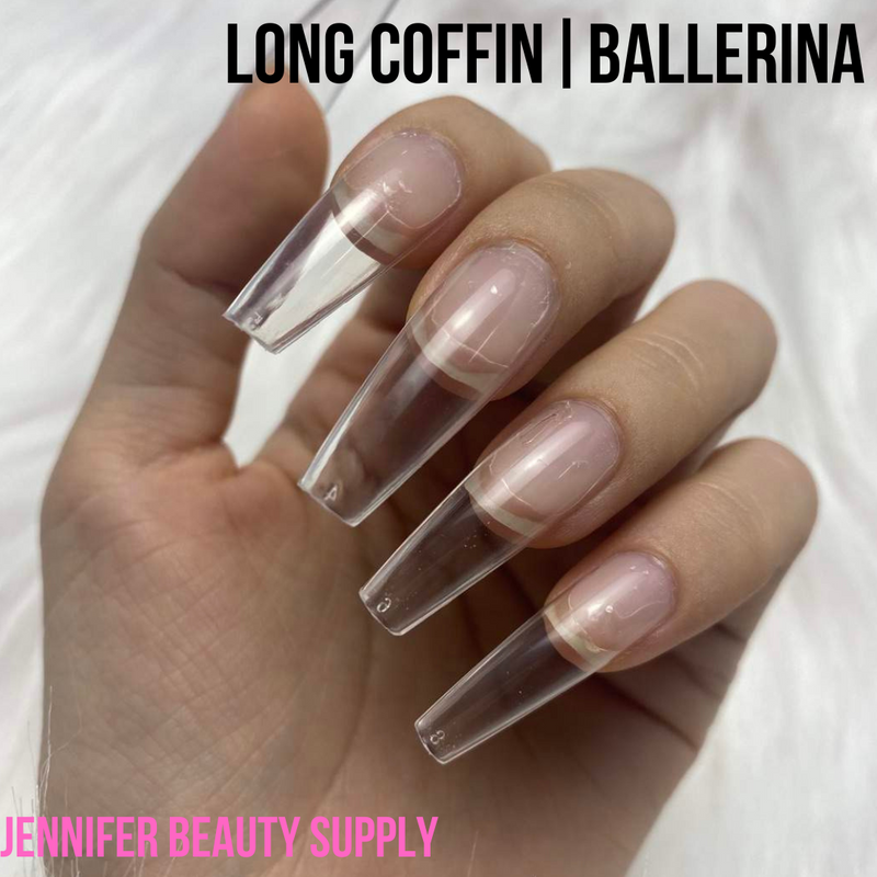 MISS ANA FULL COVER SOFT GEL NAIL TIPS LONG COFFIN BALLERINA 3000 PCS - WHOLESALE - 6 BAGS