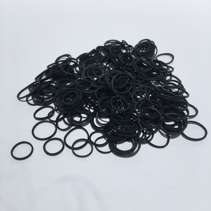 RUBBER BANDS FOR PONY TAILS AND BRAIDS (300 PIECES)  - BLACK